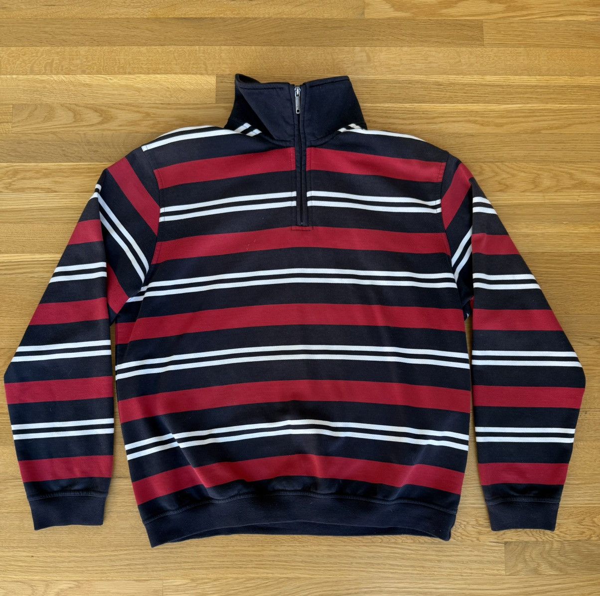 Other Vintage Striped Q-Zip Sweater Size US M / EU 48-50 / 2 - 1 Thumbnail