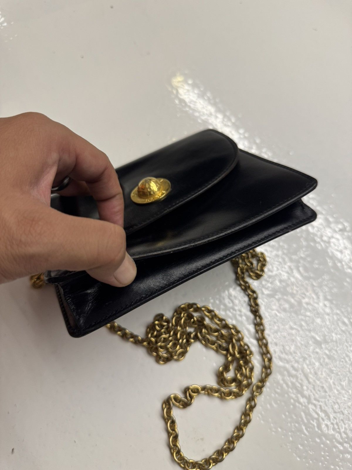 Celine × Vintage Vintage Celine black leather chain cross body bag Size ONE SIZE - 6 Thumbnail