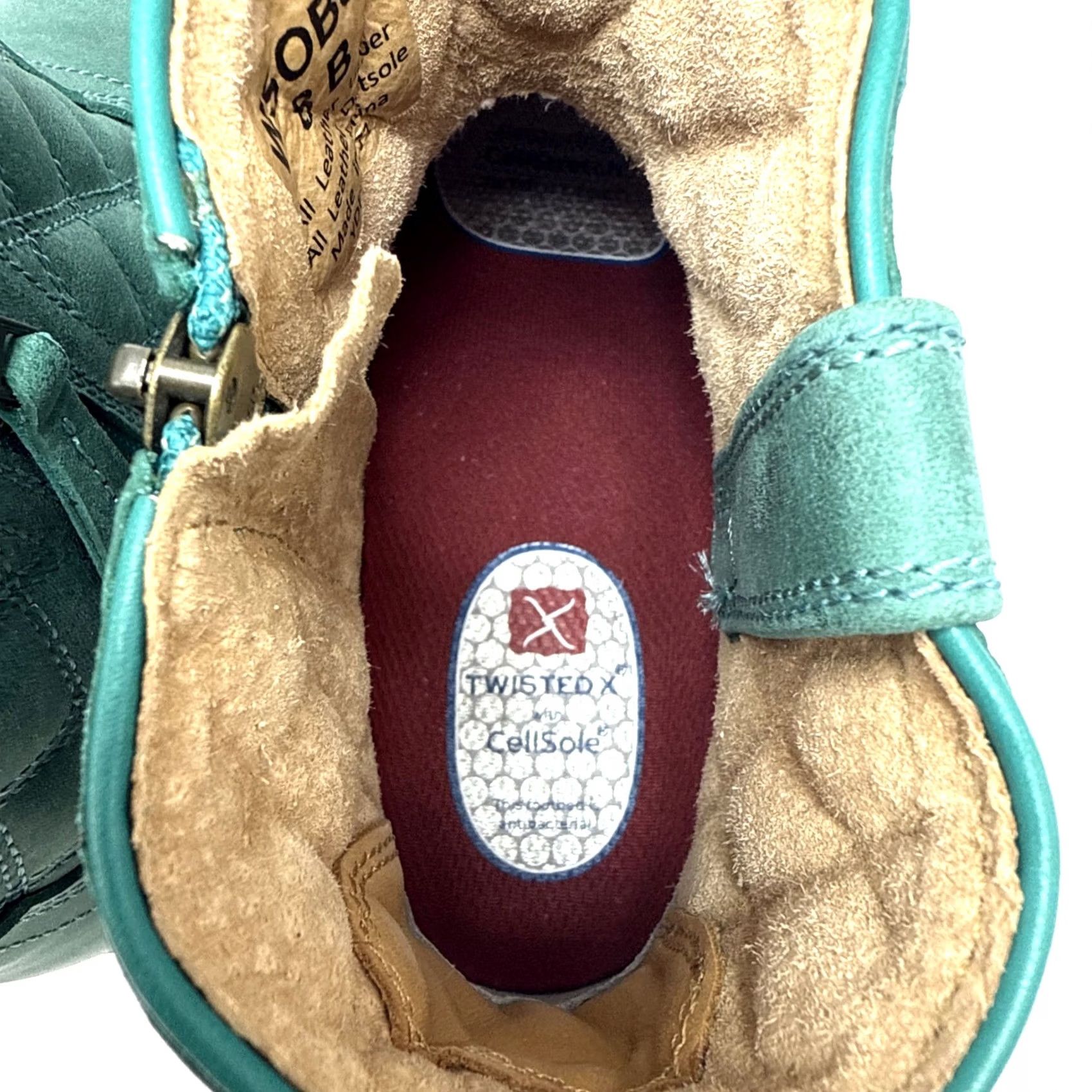 Twisted X Twisted X Bootie Women Blue Turquoise WSOB002 Size 8 B Leather Zip Ankle Western Steppin' Out Casual Size US 8 / IT 38 - 7 Thumbnail
