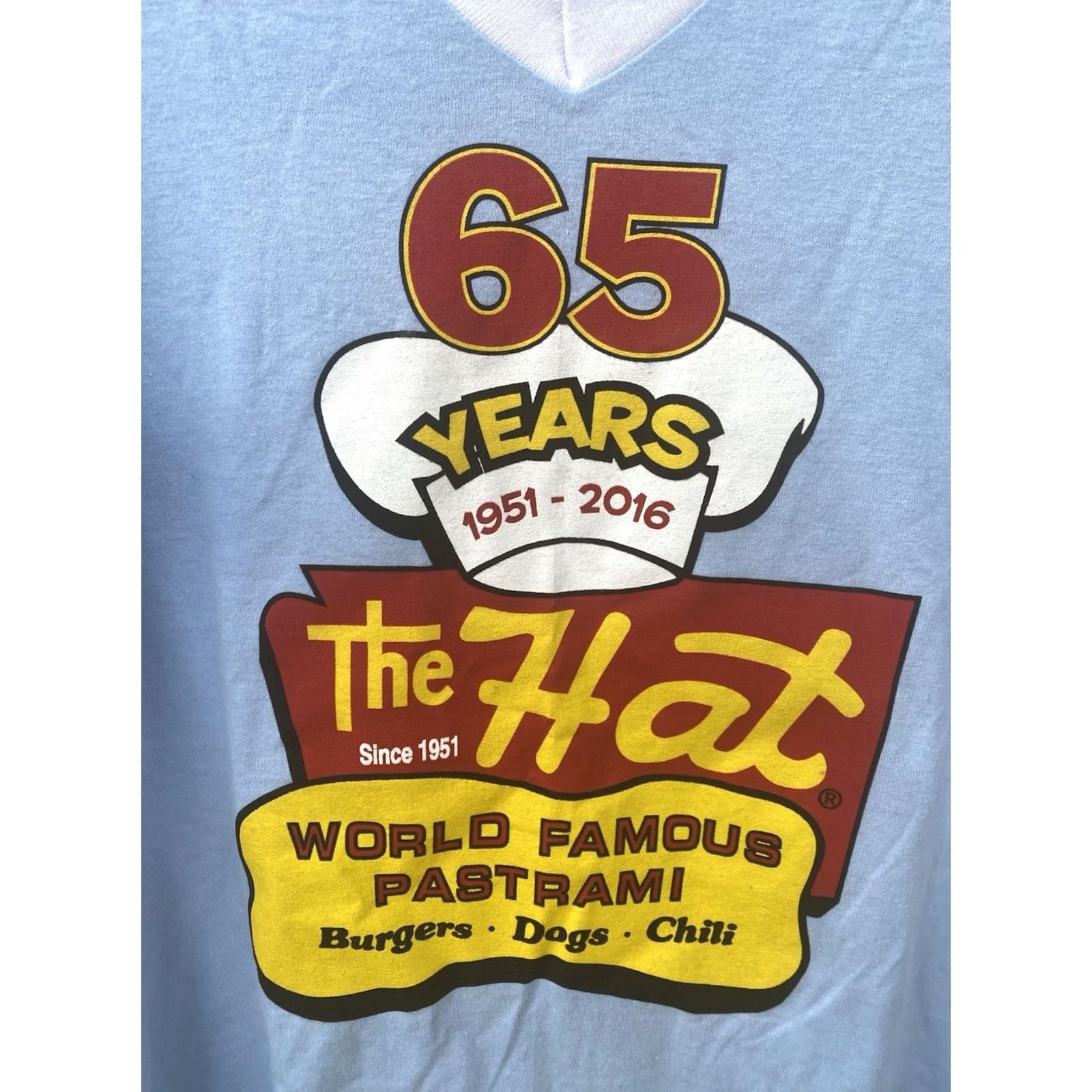 Vintage The Hat World Famous Pastrami Since 1951 T Shirt 65 Years Anniversary Size M Blue Size US M / EU 48-50 / 2 - 3 Thumbnail