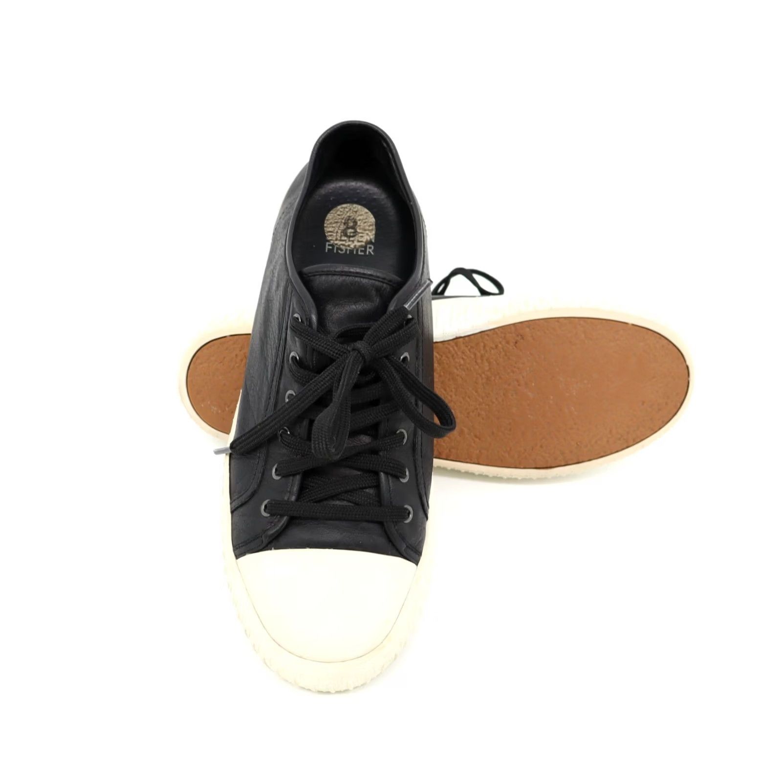 Eileen Fisher Eileen Fisher Women's Sneaker Black Leather Captoe W/White Rubber Sole Sz 8 XS-Long? Size US 8 / IT 38 - 2 Thumbnail