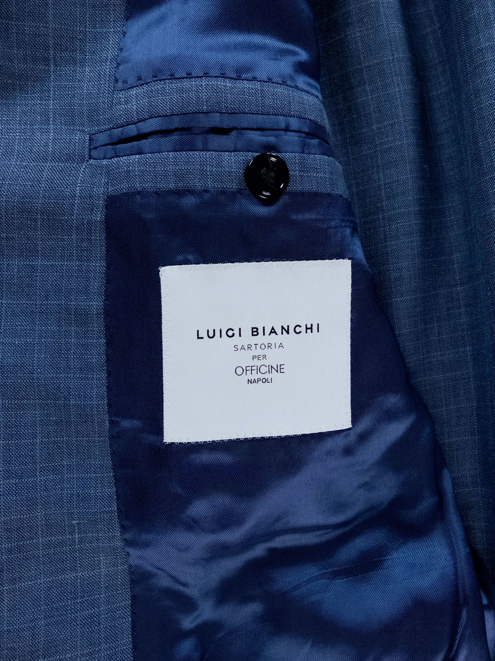 Luigi Bianchi LUIGI BIANCHI SARTORIA blue linen wool silk sportcoat 44 Size 44R - 11 Thumbnail