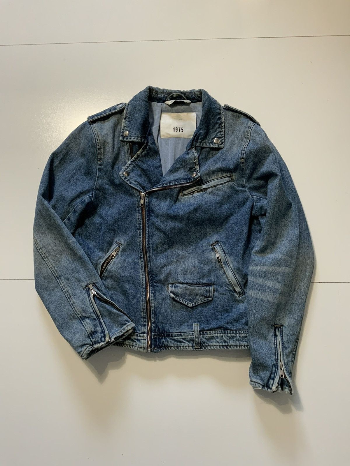 Zara Zara Man 1975 Original Motorcycle Biker Denim Jean Jacket | Grailed