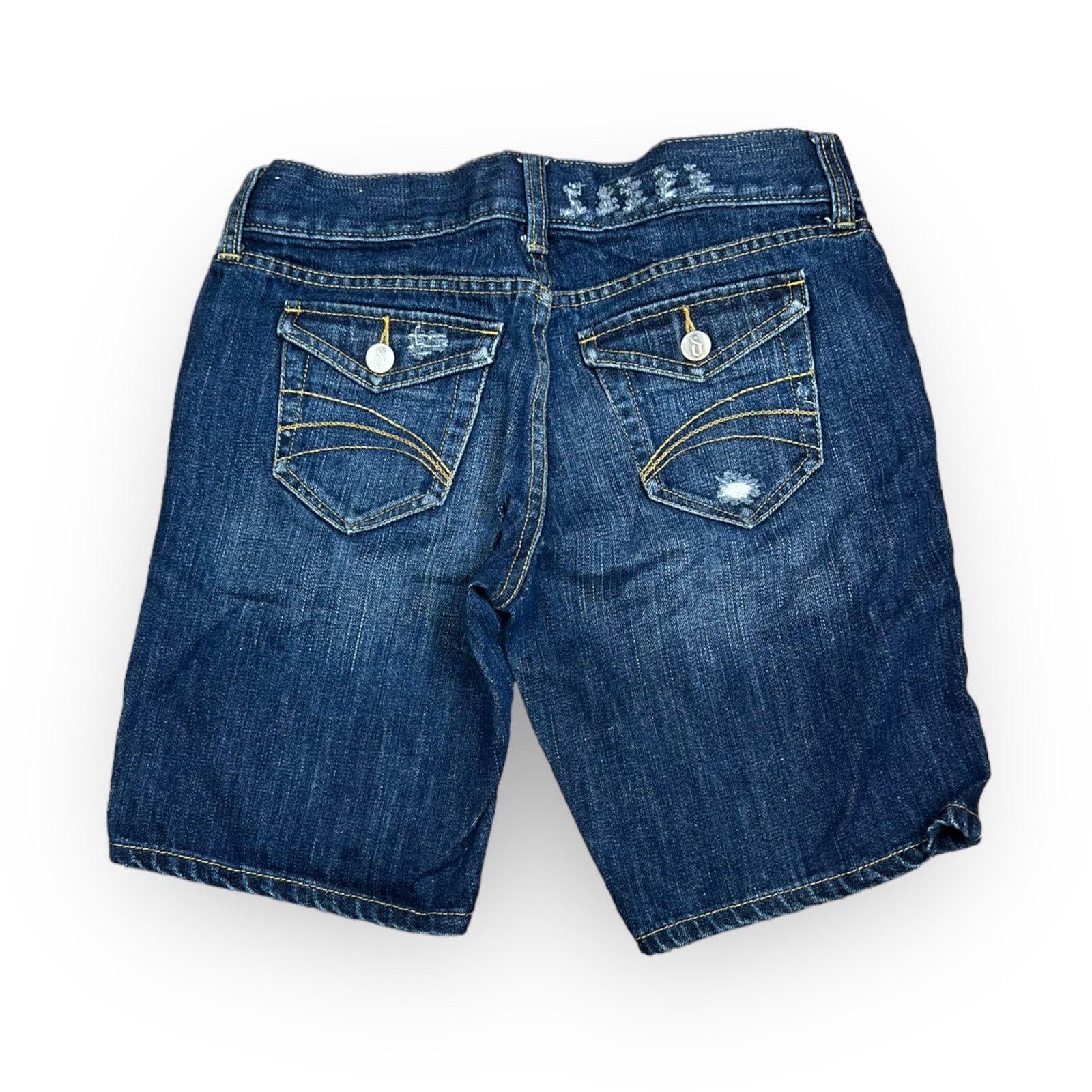 Decree Decree | Y2K Distressed 5 Pocket Bermuda Denim Short | 3 Size 26" / US 2 / IT 38 - 3 Thumbnail