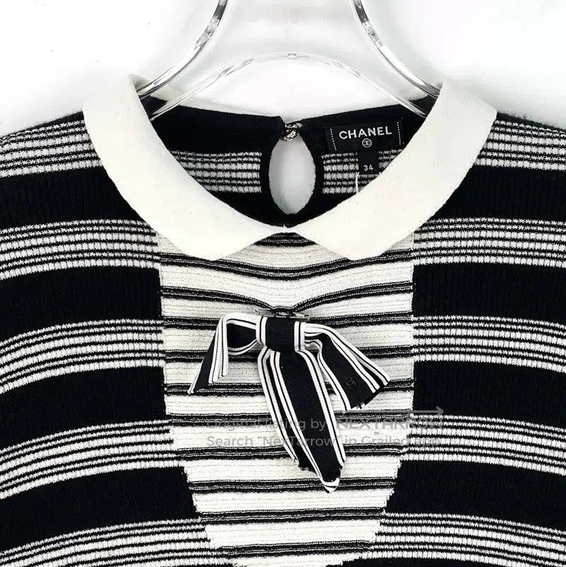 Chanel Chanel Striped Nylon T-Shirt with Bow . Size XXS / US 00 / IT 34 - 4 Thumbnail
