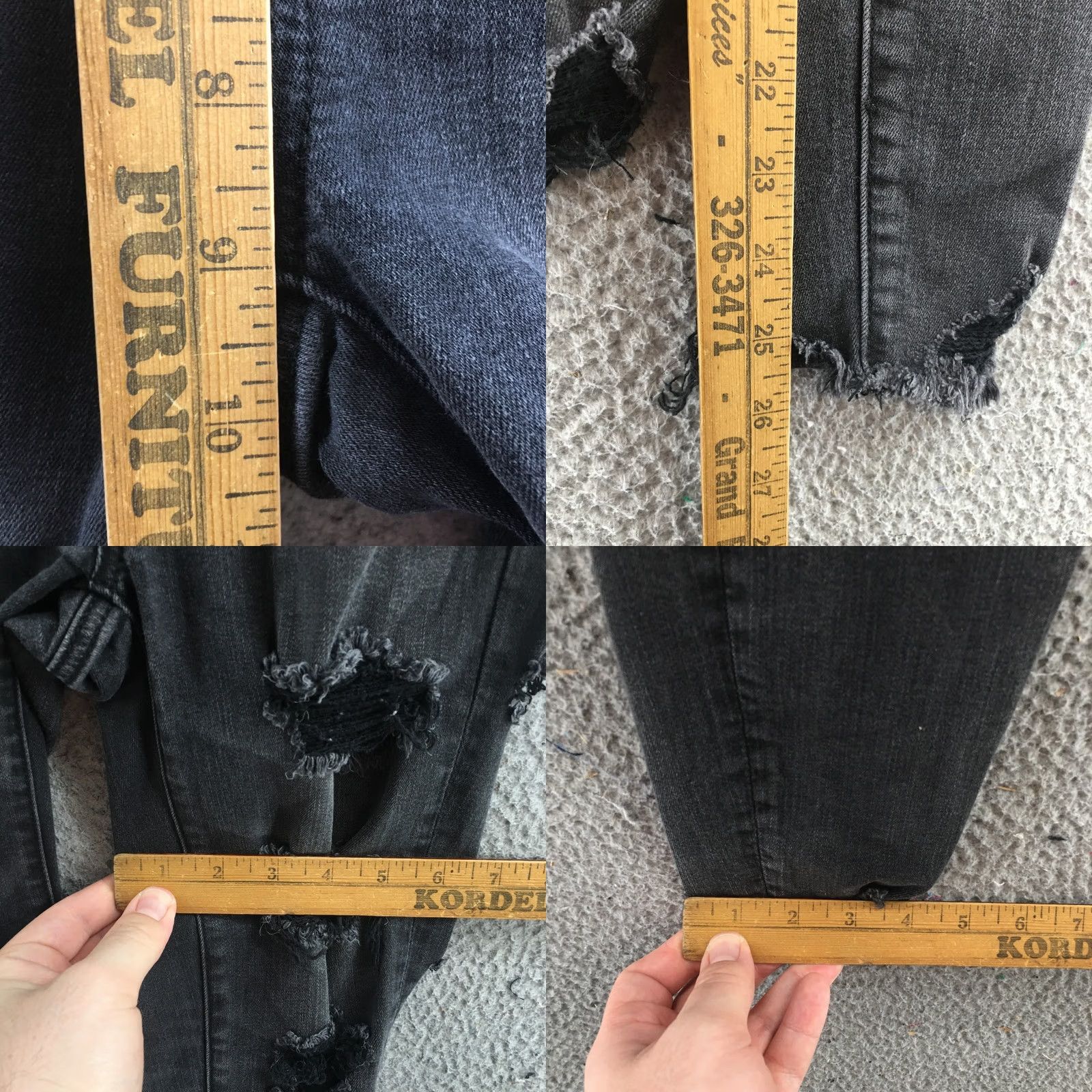 American Eagle Outfitters American Eagle Jeans Jegging Womens 2R Black Denim Distressed actual 27x25.5 Size 26" / US 2 / IT 38 - 9 Thumbnail