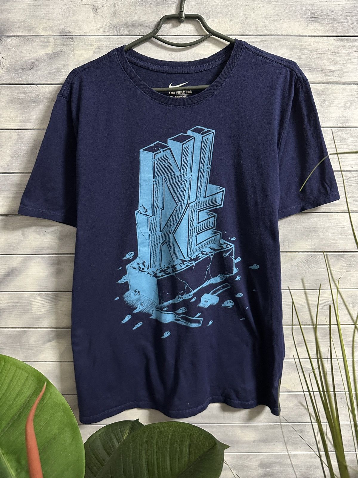 Nike Rare T-Shirt Nike Big Logo Drill Style Size US L / EU 52-54 / 3 - 1 Thumbnail