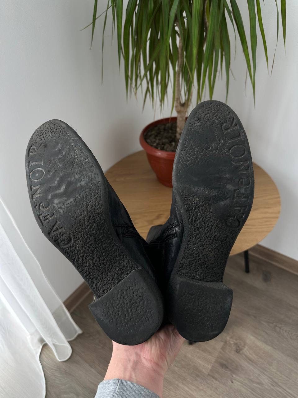 Genuine Leather × Japanese Brand CAFENOIR Women’s Black Leather Knee-High Italian Boots Size US 8.5 / IT 38.5 - 14 Thumbnail