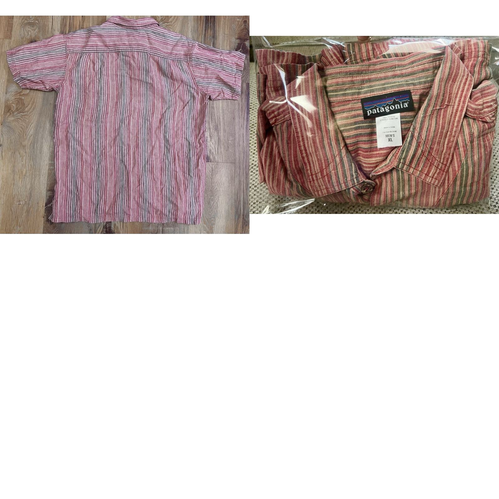 Patagonia VINTAGE Patagonia Hemphasis Shirt Mens XL Red Gray Striped Hemp Surf Hiking Button-Up Short Sleeve Casual Workwear Size US XL / EU 56 / 4 - 8 Thumbnail