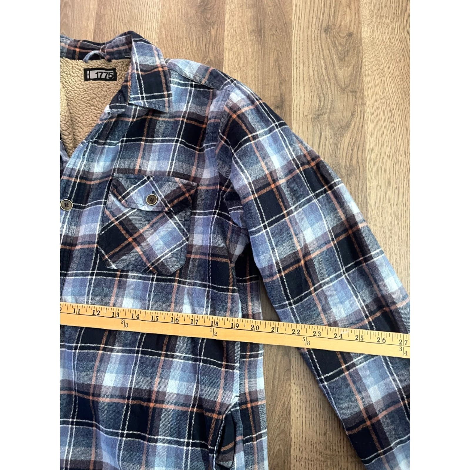 Vintage 1775 Jacket Men's Medium Blue Orange White Plaid Fleece Bomber Jacket Button Up Casual Size US M / EU 48-50 / 2 - 6 Thumbnail