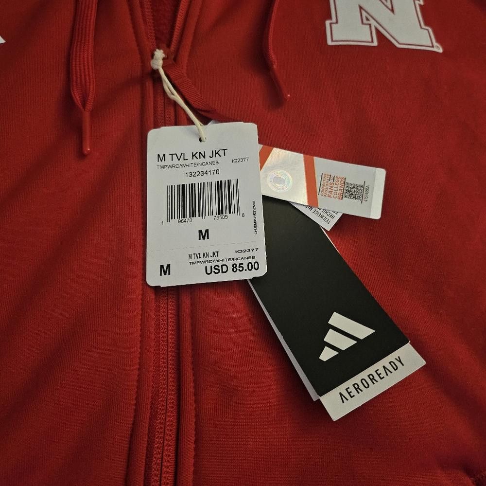 Adidas Adidas Nebraska Full Zip Knit Travel Jacket NWT Size US M / EU 48-50 / 2 - 6 Thumbnail