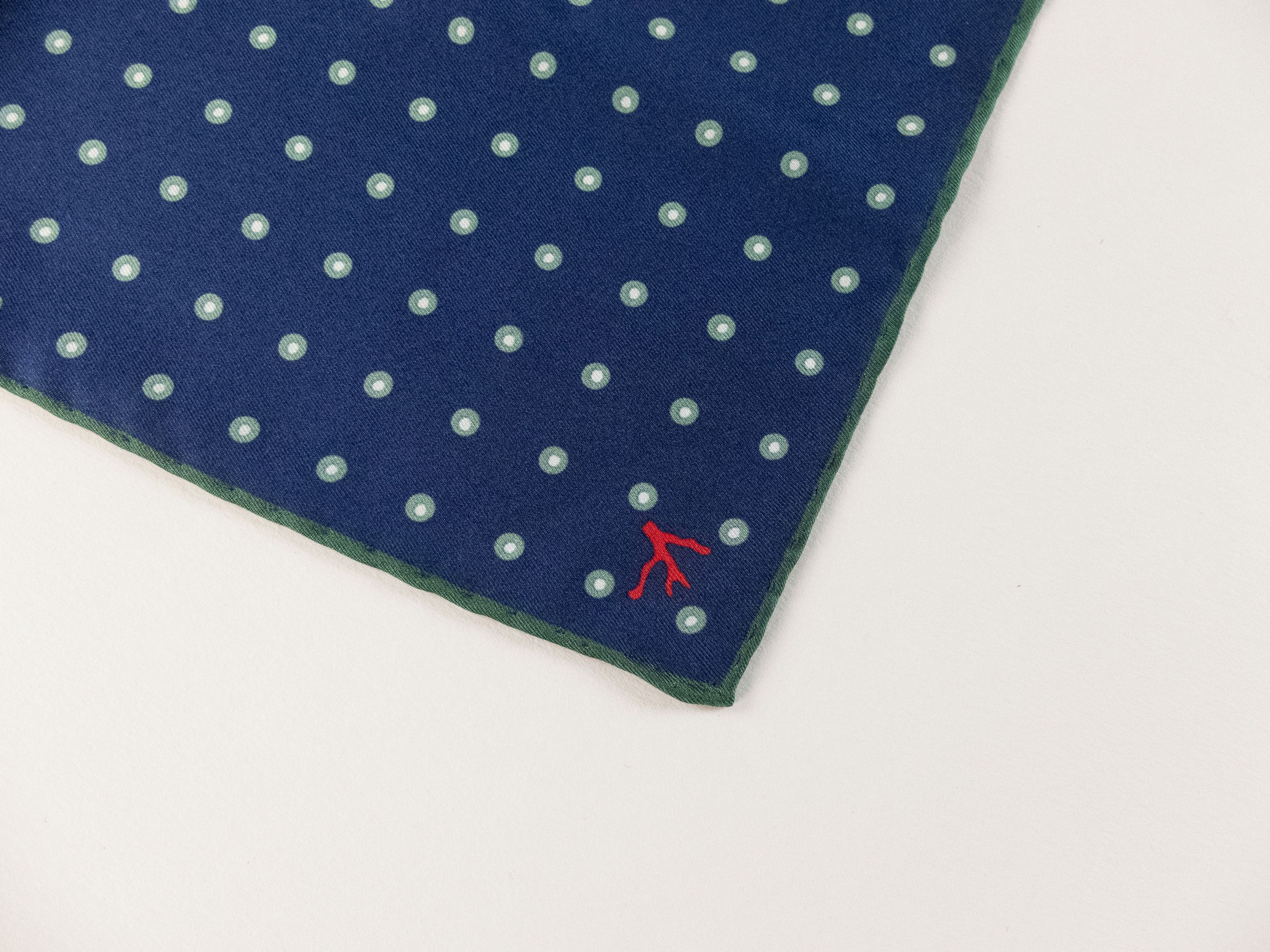 Isaia ISAIA Napoli navy blue polka dots silk pocket square Size ONE SIZE - 2 Thumbnail