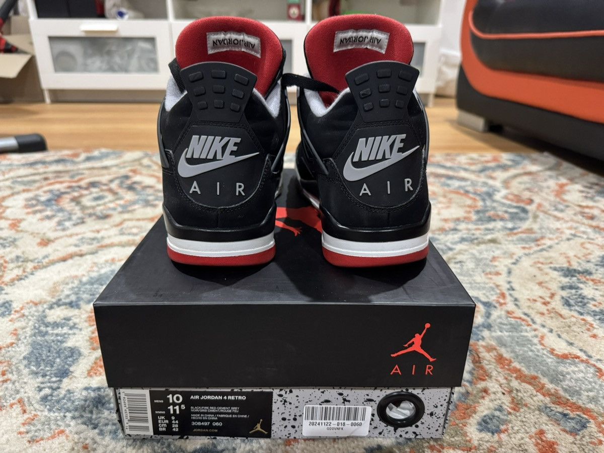 Jordan Brand Jordan 4 Retro Bred 2019 - Size 10 Size US 10 / EU 43 - 4 Thumbnail