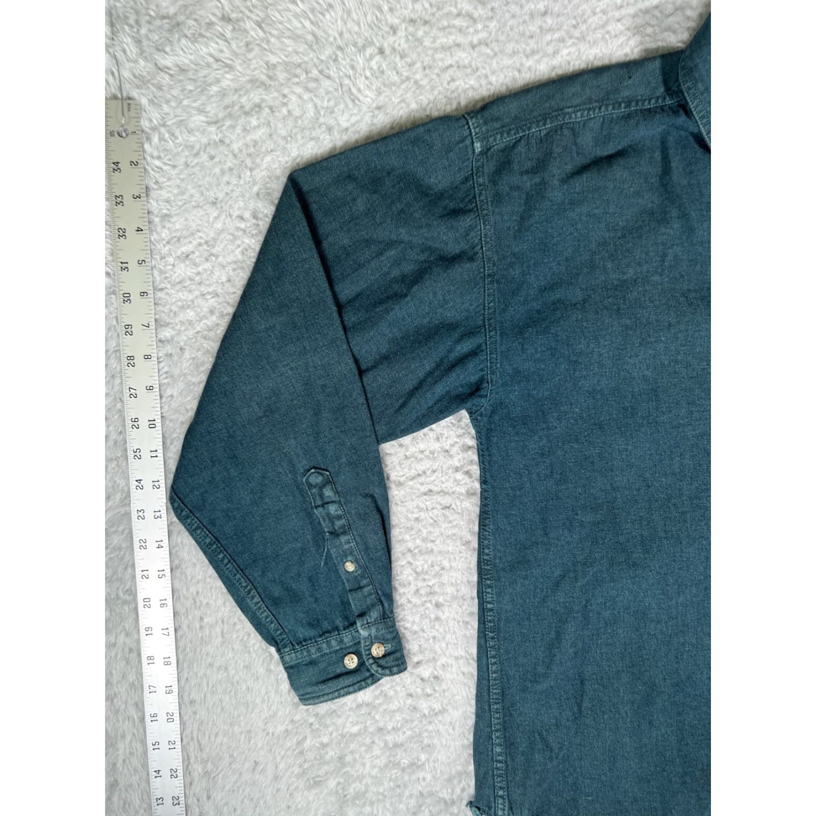 Anchor Blue Anchor Blue Denim Shirt Mens Medium Chambray Button-Up with Pockets 100% Cotton Vintage 90s Style Mens Apparel Size US M / EU 48-50 / 2 - 6 Thumbnail