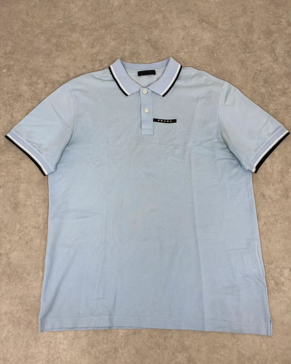 Prada SS2022 Prada Baby Blue Polo Shirt Size US M / EU 48-50 / 2 - 1 Thumbnail