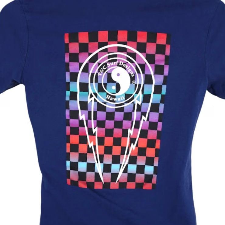 4SDESIGNS T&C Surf Designs T Shirt Womens Medium Blue Lightning Hawaii Surfer Tee Size M / US 6-8 / IT 42-44 - 2 Thumbnail