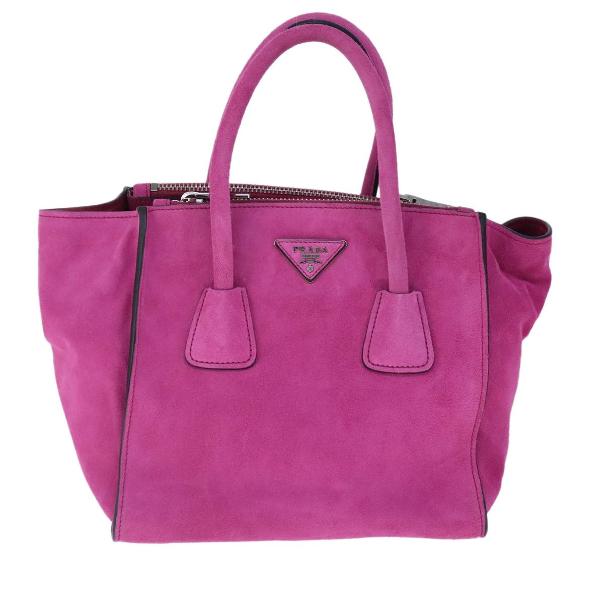 Prada Twin Pocket Pink Suede Handbag (Pre-Owned) Size ONE SIZE - 1 Thumbnail