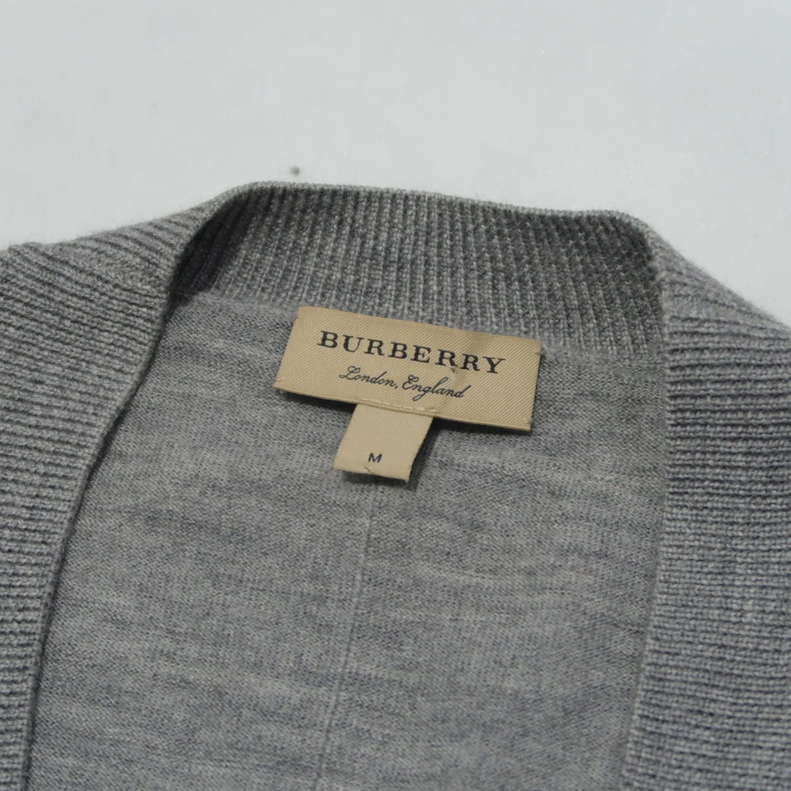 Burberry Burberry Nova Check Wool Patch Detail Distressed Cardigan Size US L / EU 52-54 / 3 - 4 Thumbnail