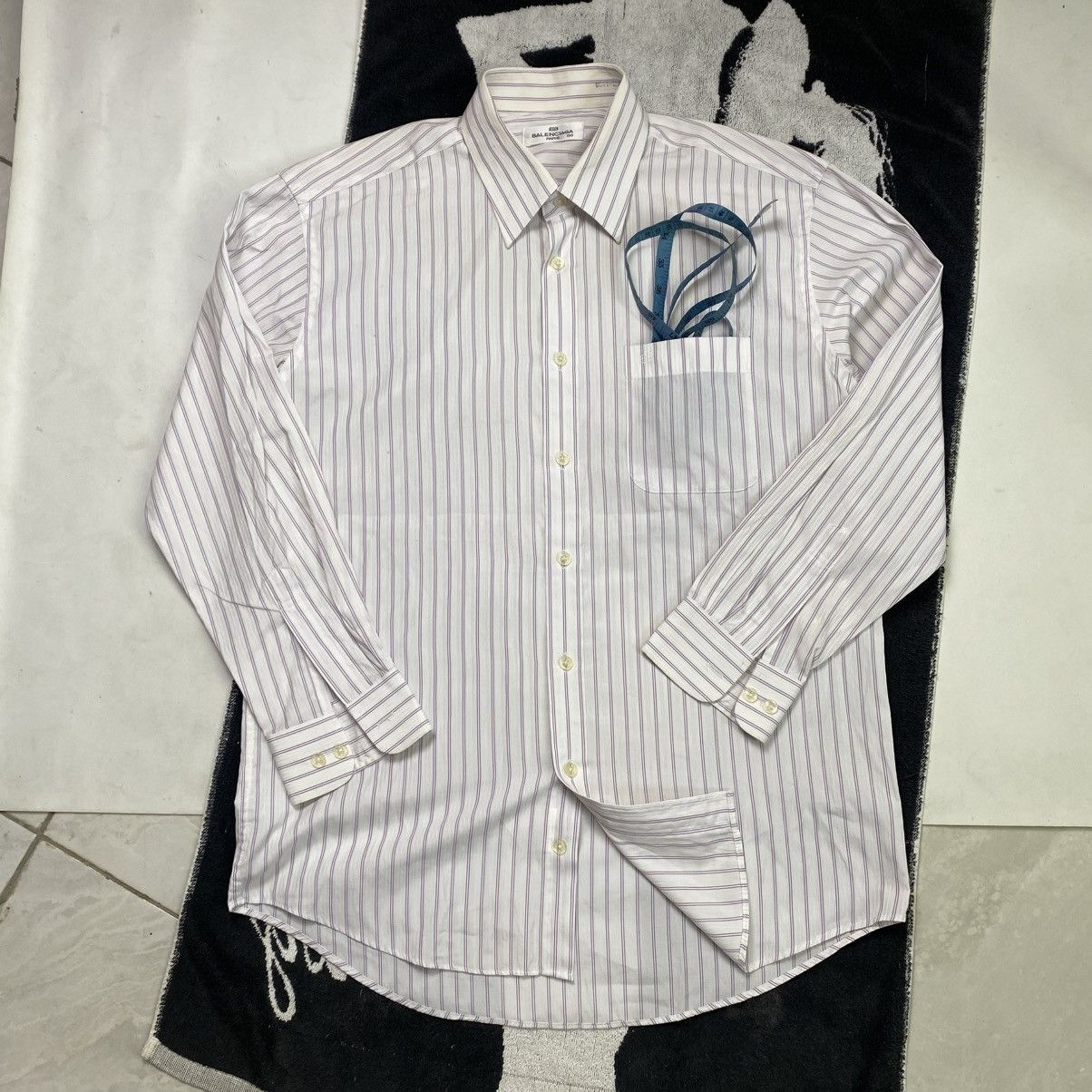 Balenciaga Vintage Balenciaga Striped long sleeve button shirt Size US L / EU 52-54 / 3 - 1 Thumbnail