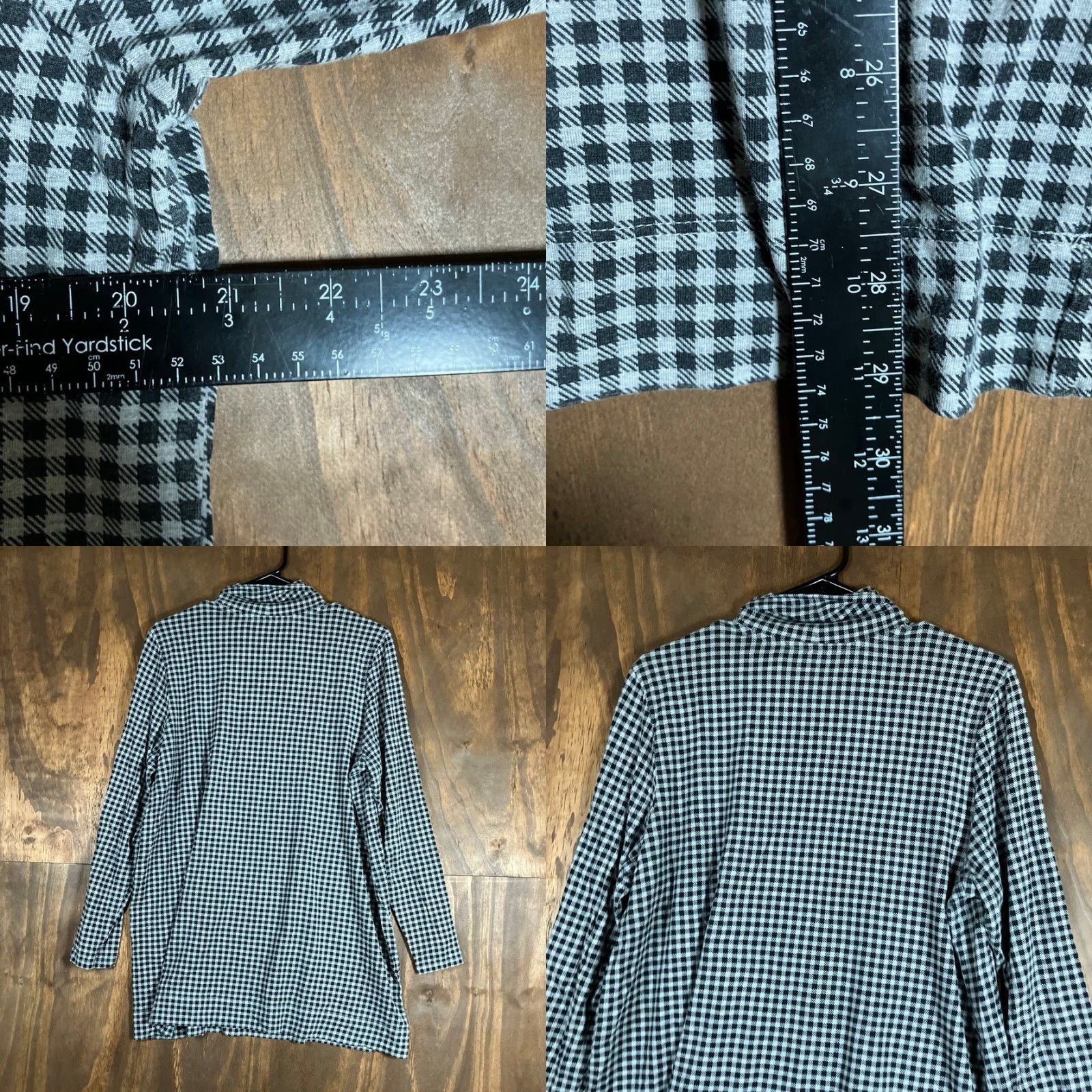 J. Jill J.Jill Women Shirt Plaid Turtleneck Tunic Gray L Stretch Supima Modal Blend Long Sleeve Womens Size L / US 10 / IT 46 - 8 Thumbnail