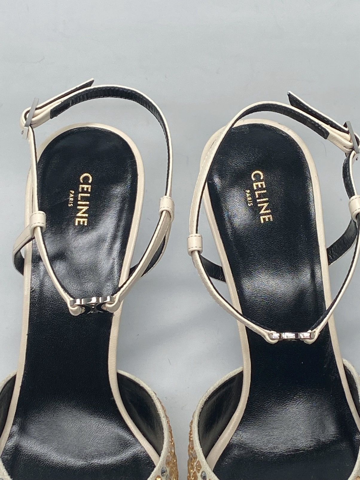 Celine Celine Kitten Suede Strap Embellished Pumps size 39 Size US 9 / IT 39 - 9 Thumbnail