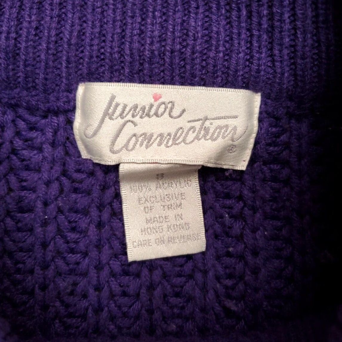Etro VINTAGE Cableknit Sweater Women S Purple 90s Y2K Retro Fisherman Pullover Crew Neck Long Sleeve Knit Solid Acrylic Regular Size S / US 4 / IT 40 - 3 Thumbnail