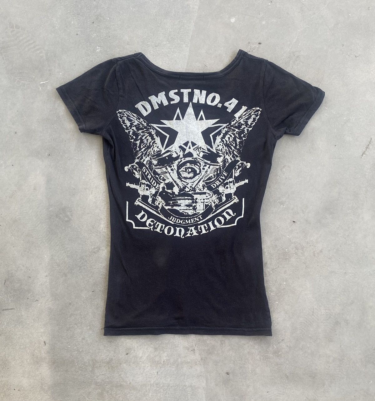 Japanese Brand CALM DMSTNO.41 PUNK RACING STYLE TEE Size US XS / EU 42 / 0 - 5 Thumbnail