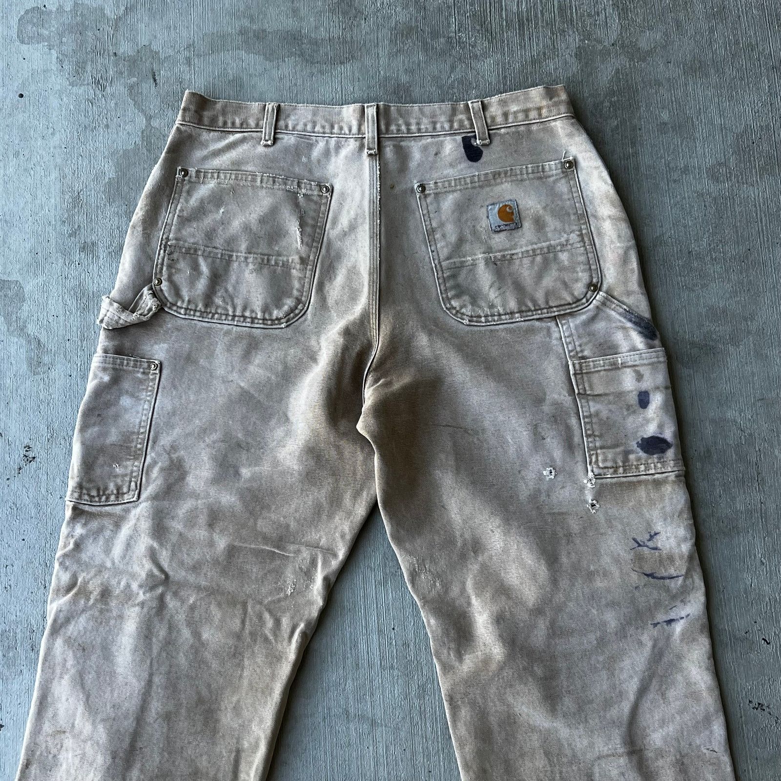 Carhartt × Vintage Carhartt faded brown double knee work wear carpenter pants Size US 33 - 12 Thumbnail