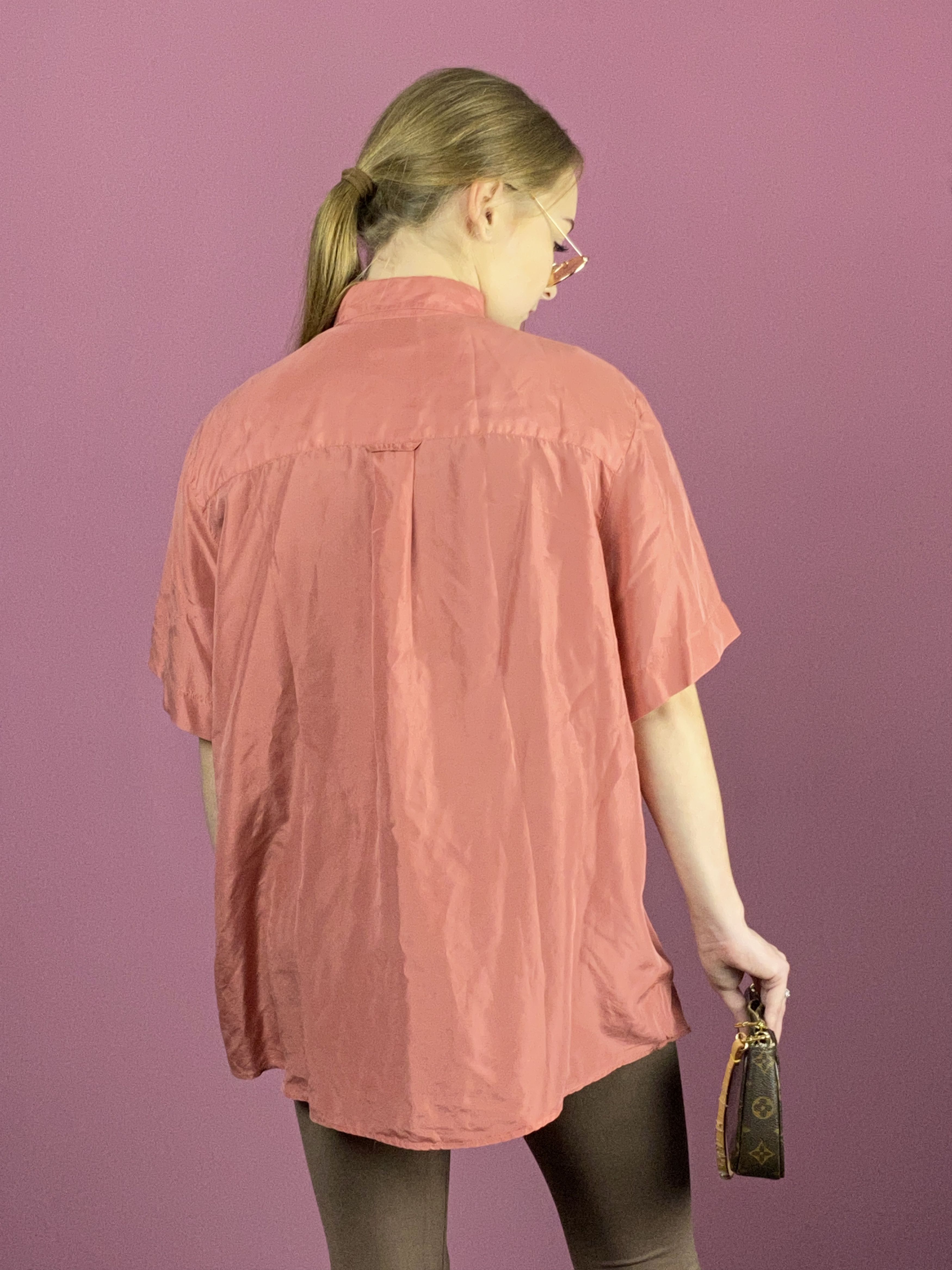 Vintage 90s Vintage Women's Short Sleeve Shirt - L Size L / US 10 / IT 46 - 3 Thumbnail