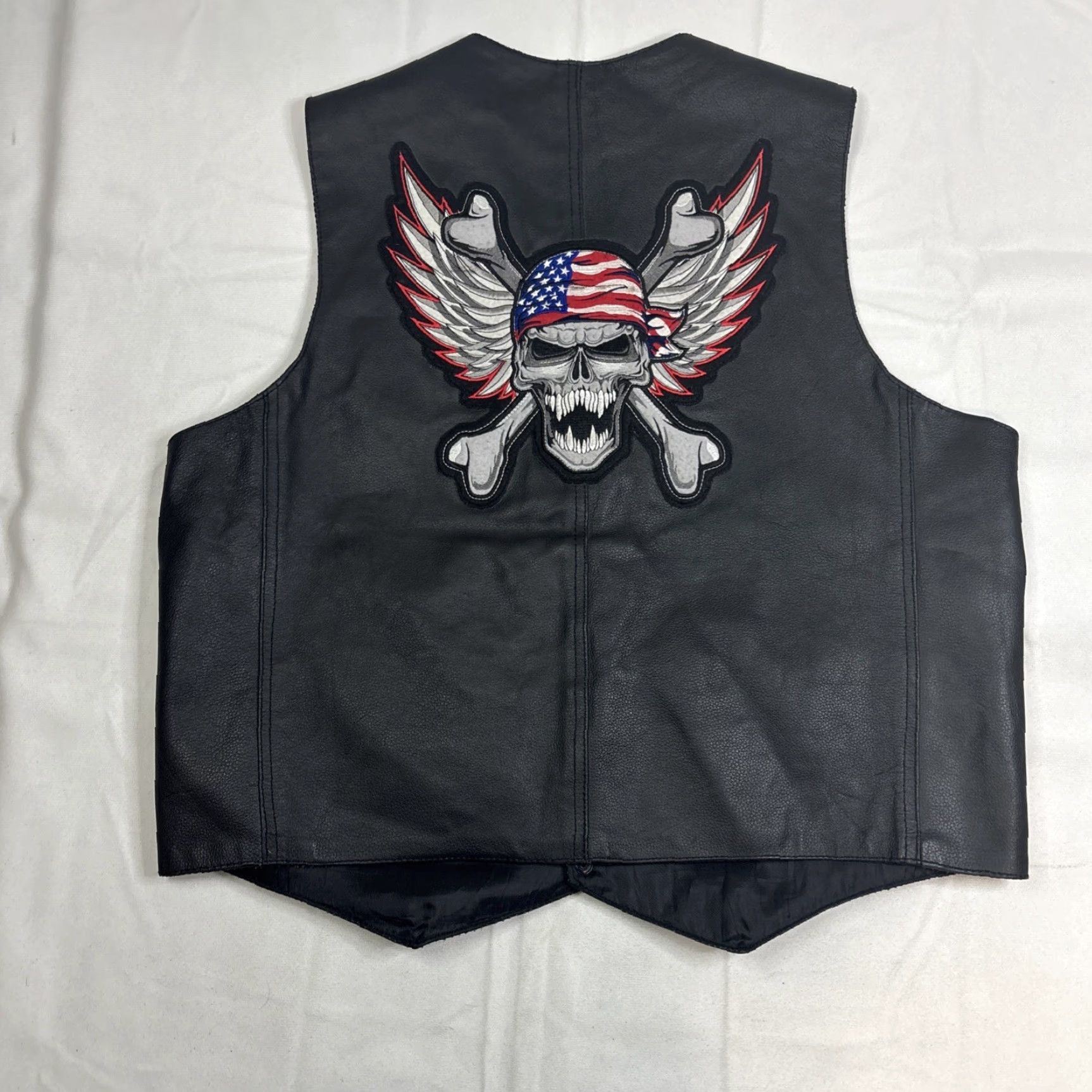 Vintage VINTAGE Mas Leather Leather Vest XL Black Biker Patch 80s Mas Leather Vest Men Full Zip Lined Pockets Size US XL / EU 56 / 4 - 6 Thumbnail