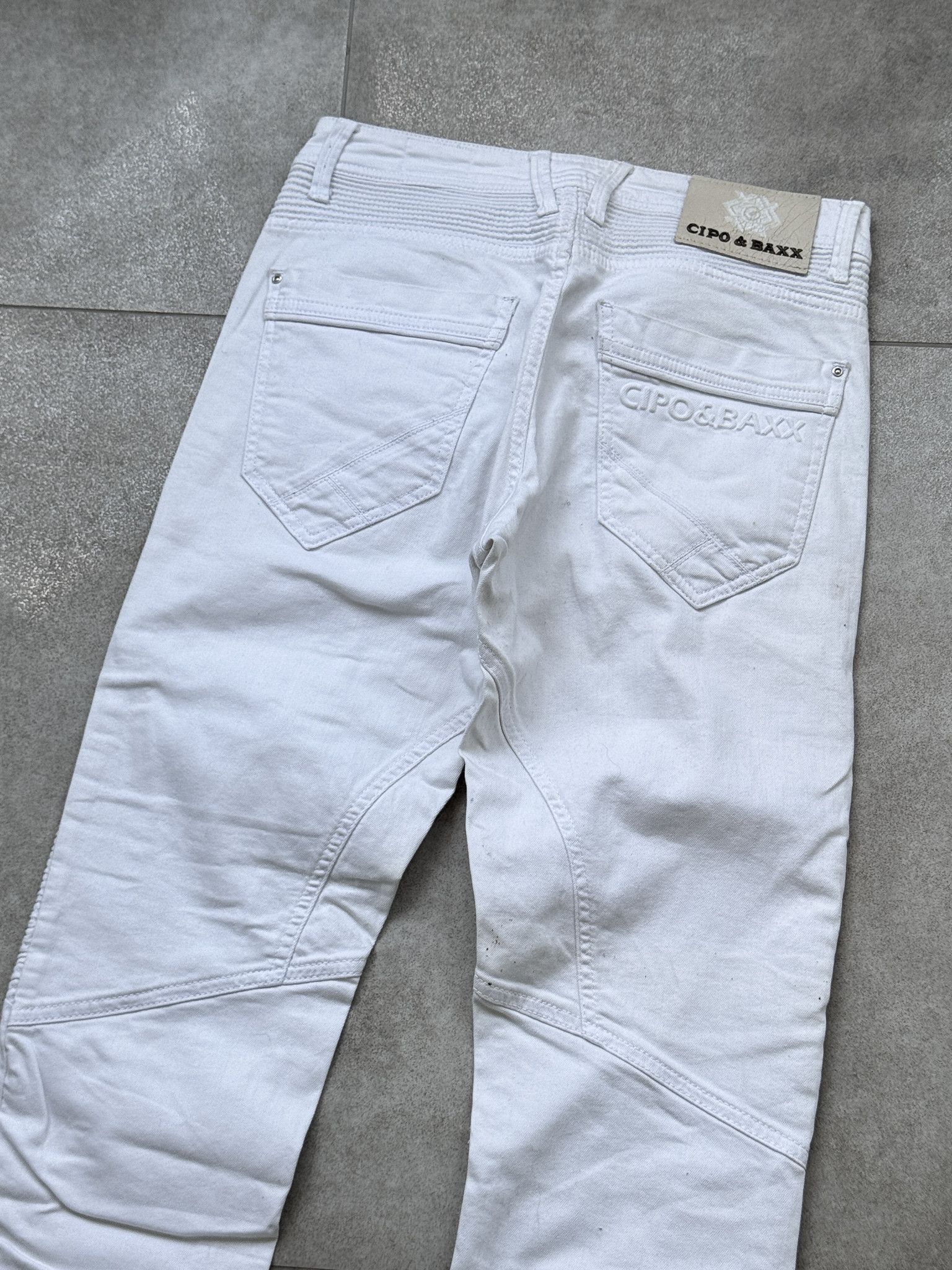 Japanese Brand Vintage Cipo Baxx White Jeans Size US 31 - 5 Thumbnail