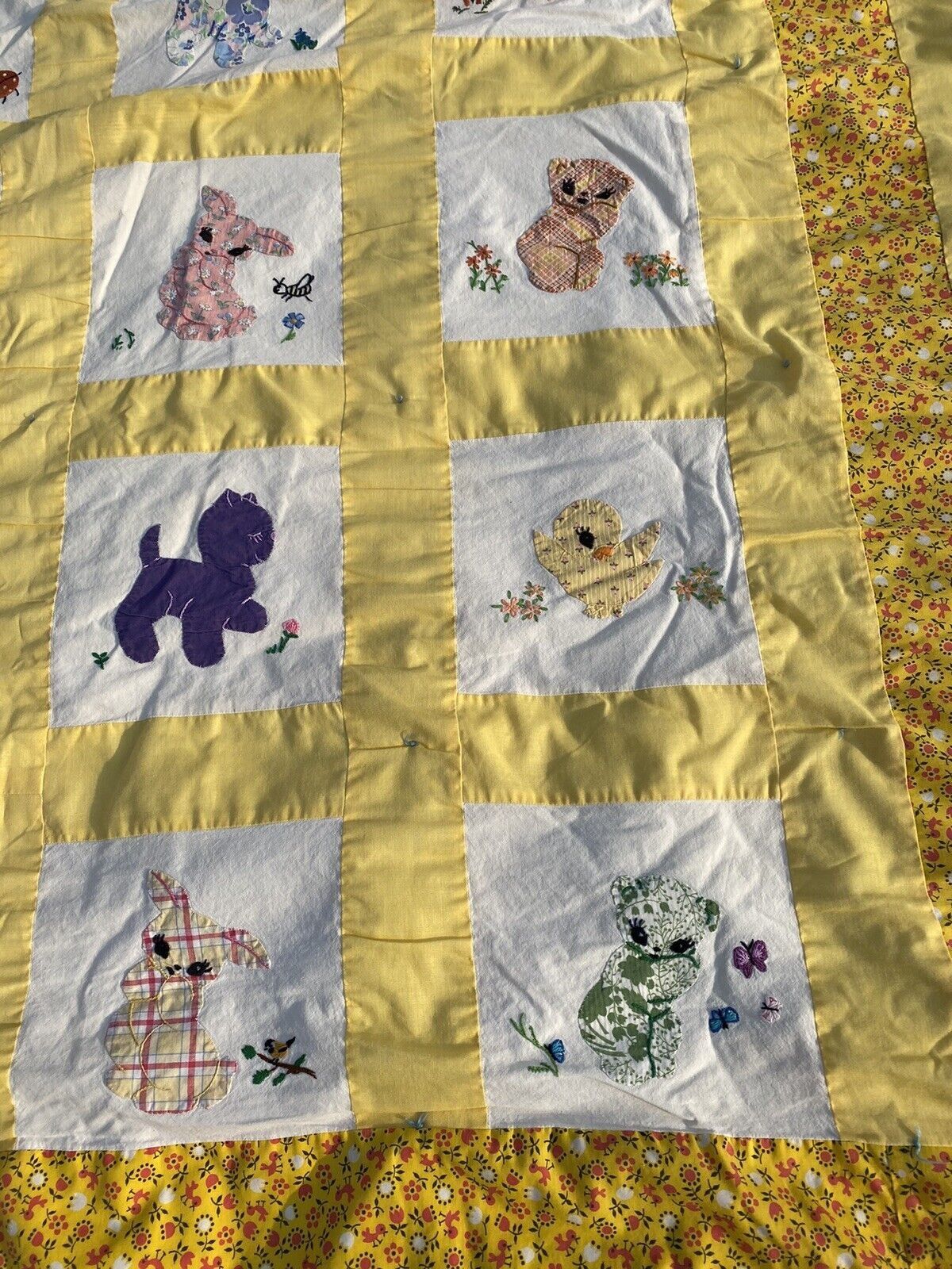 Other Vintage Homemade Patchwork Quilt Animals 70 x 80 in. Size ONE SIZE - 4 Thumbnail