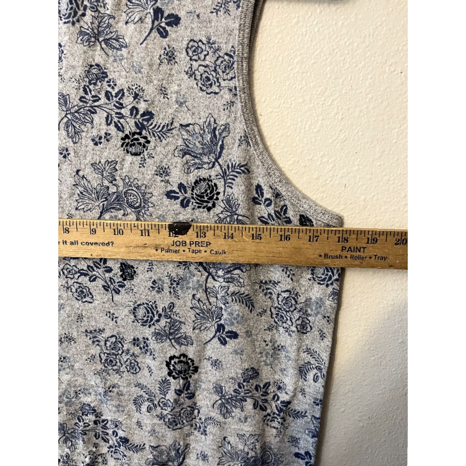 Lucky Brand Lucky Brand Sleep Shirt Gray Floral Tank Tee Lounge Sleeveless Womens L Gray Stars Cotton Modal Sleeveless Sleepshirt Women L Size L / US 10 / IT 46 - 4 Thumbnail