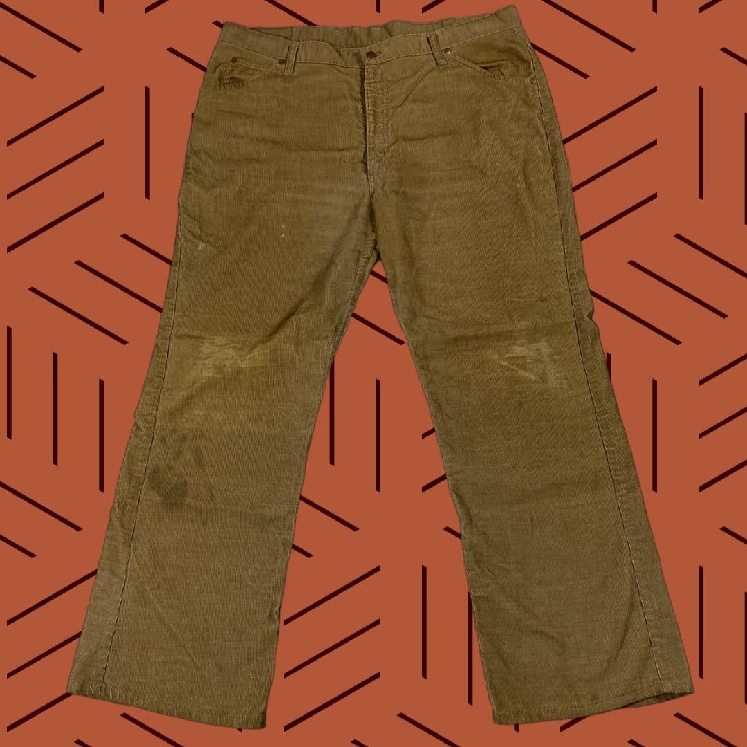 Vintage VINTAGE Roebucks ROCKABILLY MEN'S CORDUROY PANTS Straight Leg 41 Brown 80s Rockabilly Mens 41 Regular Inseam 30.5 Size US 41 - 1 Thumbnail