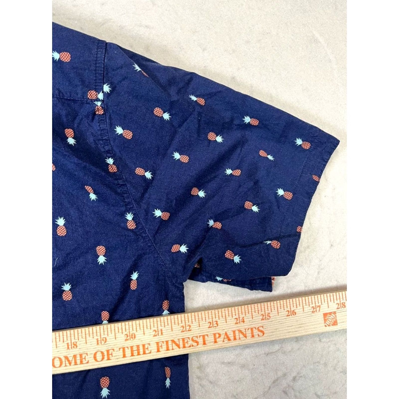 Vintage Trunks Surf and Swim Co. Shirt Blue Button-Up Tiki Luau Hula Pineapple Preppy Men L Size US L / EU 52-54 / 3 - 4 Thumbnail