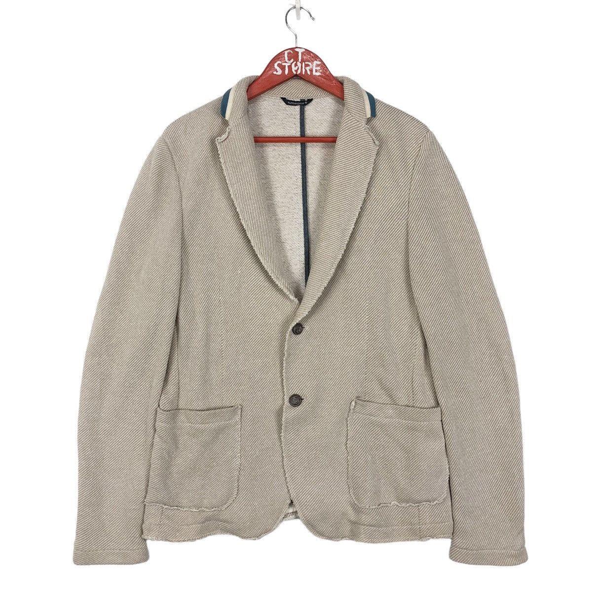 image of Alessandrini New York x Daniele Alessandrini Denim Daniele Alessandrini Blazer Jacket in Beige (Siz