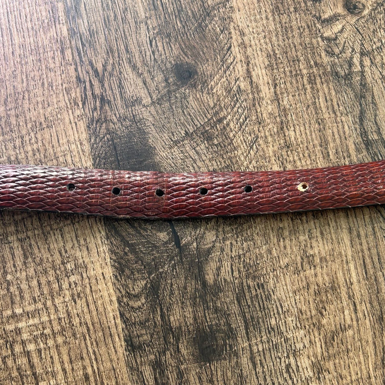 Allen Edmonds Allen Edmonds Brown Leather Belt Embossed Snake Print 42 Size 42 - 5 Thumbnail