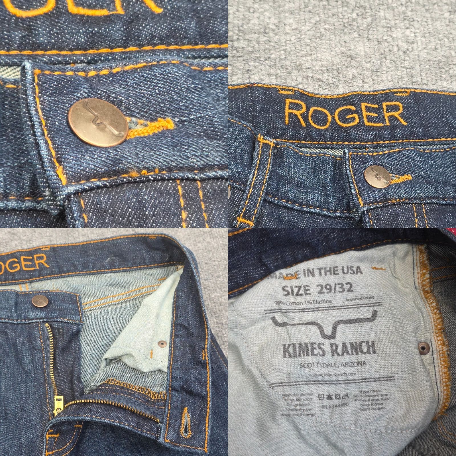 Vintage Kimes Ranch Jeans ROGER Bootcut Western USA Blue Men's 28 x 32 Slim Fit Size US 28 / EU 44 - 8 Thumbnail