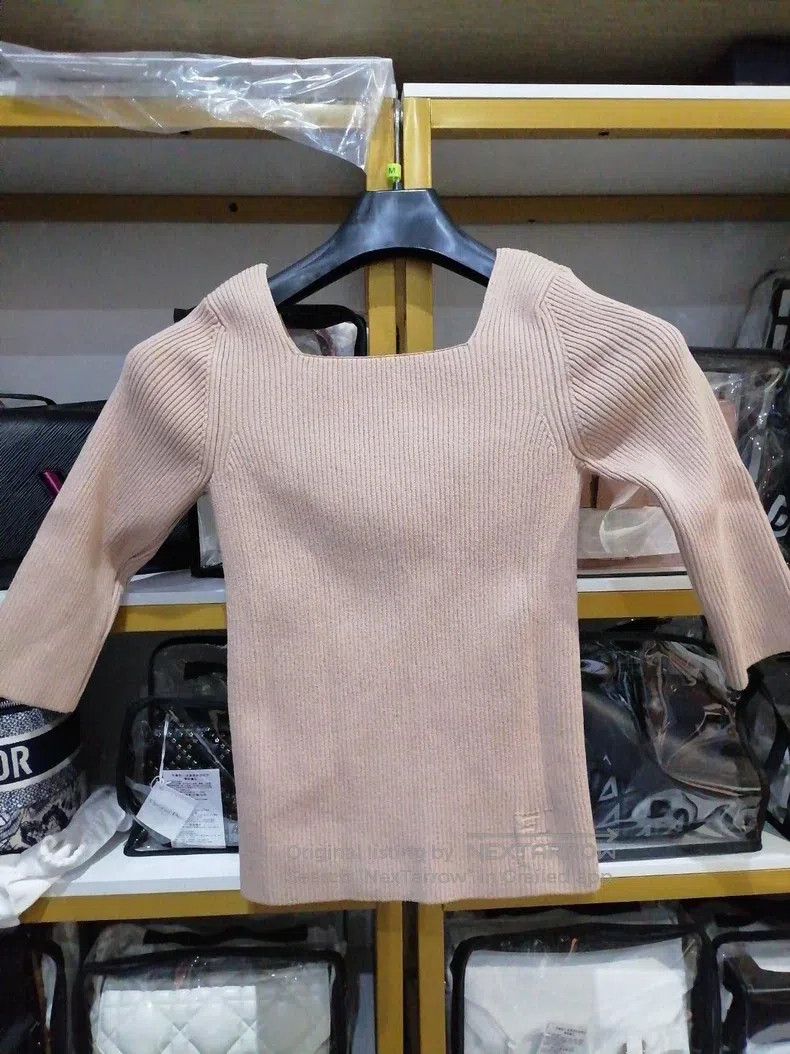 Fendi Fendi Scoop neck fitted knit top, beige Size XS / US 0-2 / IT 36-38 - 3 Thumbnail