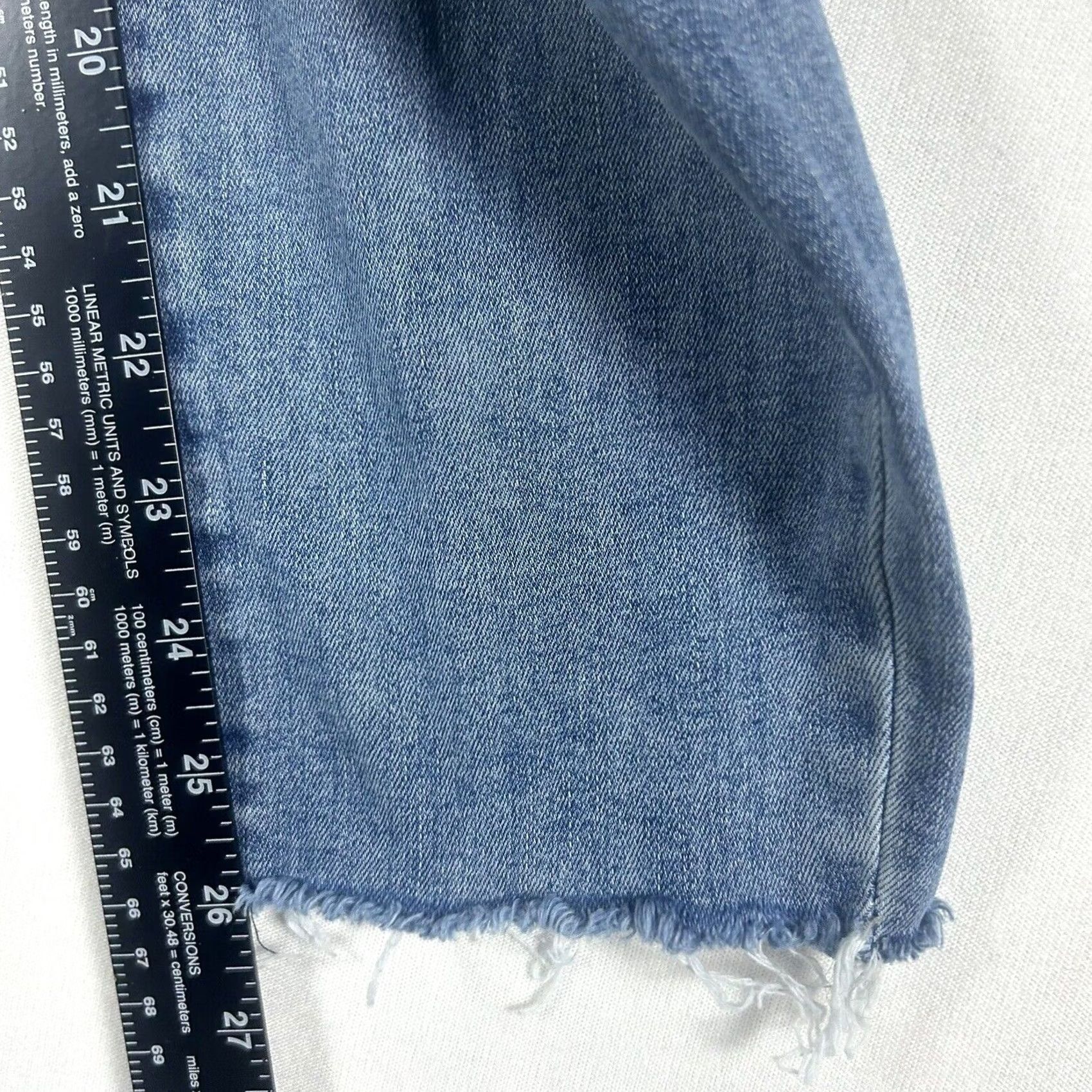Lucky Brand Lucky Brand Jeans Ankle Button Fly Raw Hem High Rise Crop Women's 6 Blue Denim Size 28" / US 6 / IT 42 - 6 Thumbnail