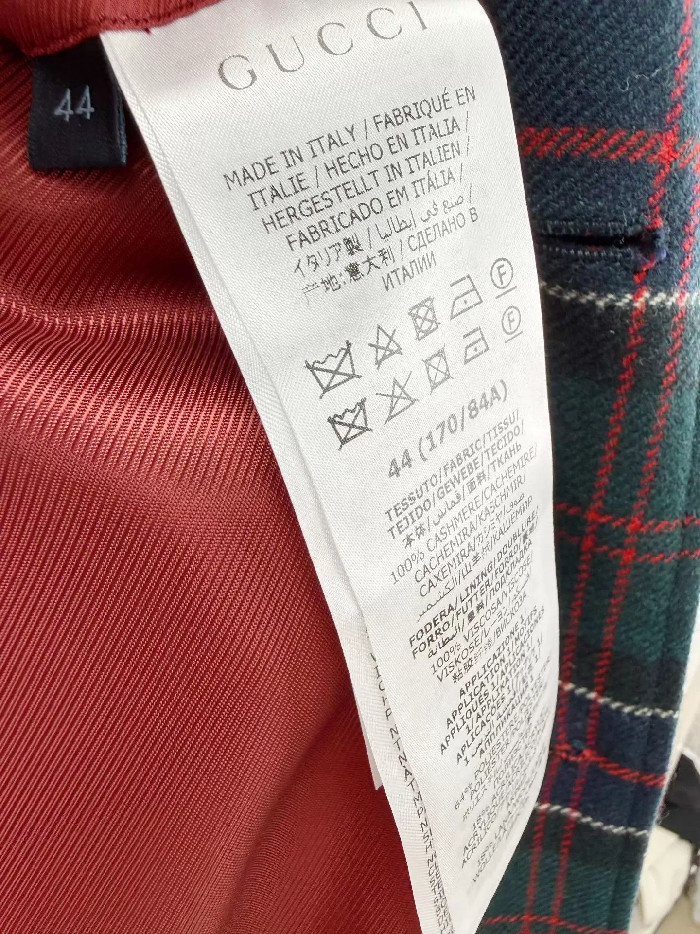 Gucci Gucci Men's Checkered Suit Jacket 44 New Size 44R - 8 Thumbnail