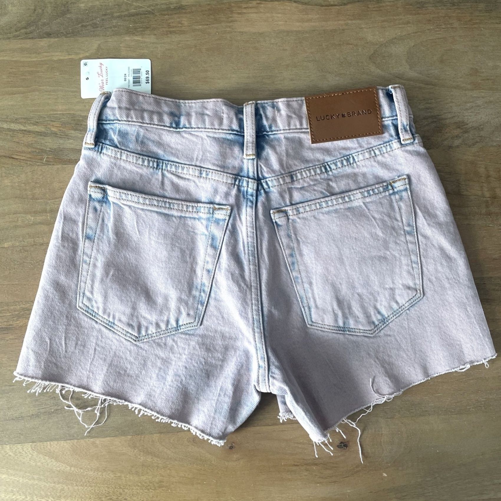 Lucky Brand Lucky Brand Pink Womens Mom Shorts 00 High Rise Cut Off Raw Hem Stretch Size 24" / US 00 / IT 34 - 2 Thumbnail