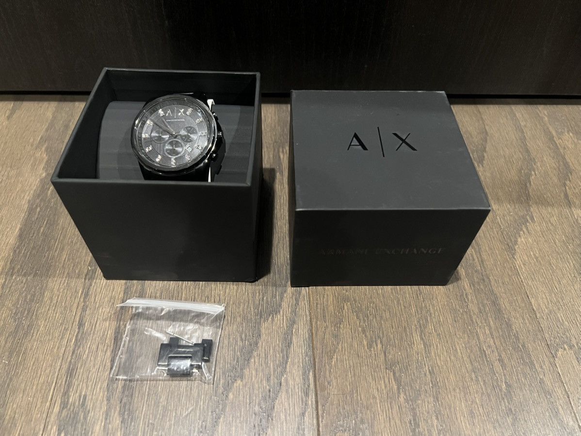 Armani Exchange AX Armani Exchange Chronograph Watch with Rhinestone Design Size ONE SIZE - 2 Thumbnail