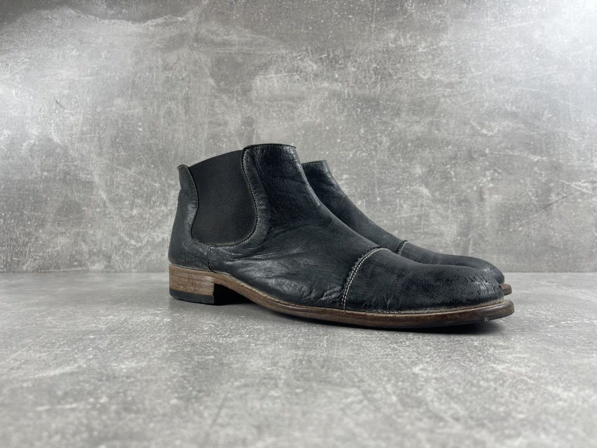 MoMA Moma Dark Green Leather Avant Garde Chelsea Ankle Boots Size US 8 / EU 41 - 2 Thumbnail