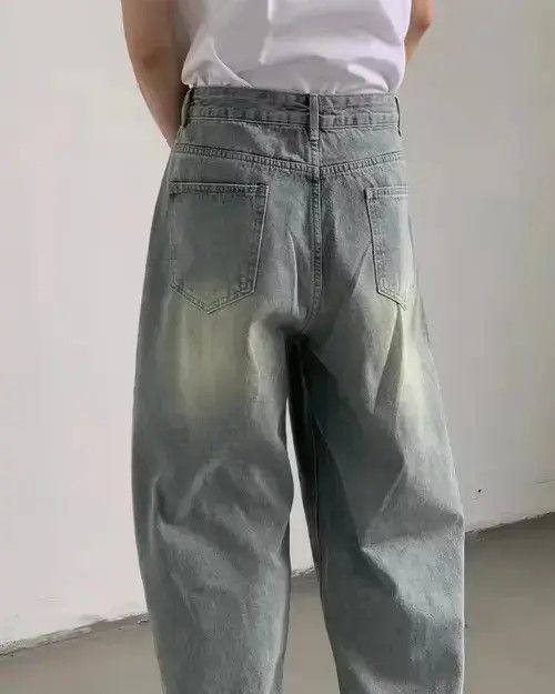 Japanese Brand Faded Wide Leg Jeans Size US 33 - 3 Thumbnail