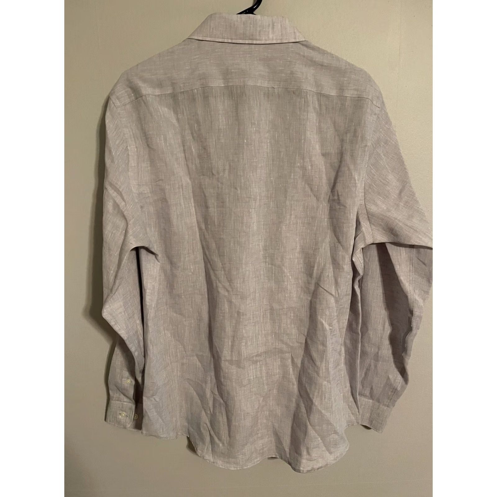 Joseph Abboud Joseph Abboud Aero Linen 37.5 Gray L/S Button Up Dress Shirt Mens Large New Shirt Size 42R - 3 Thumbnail