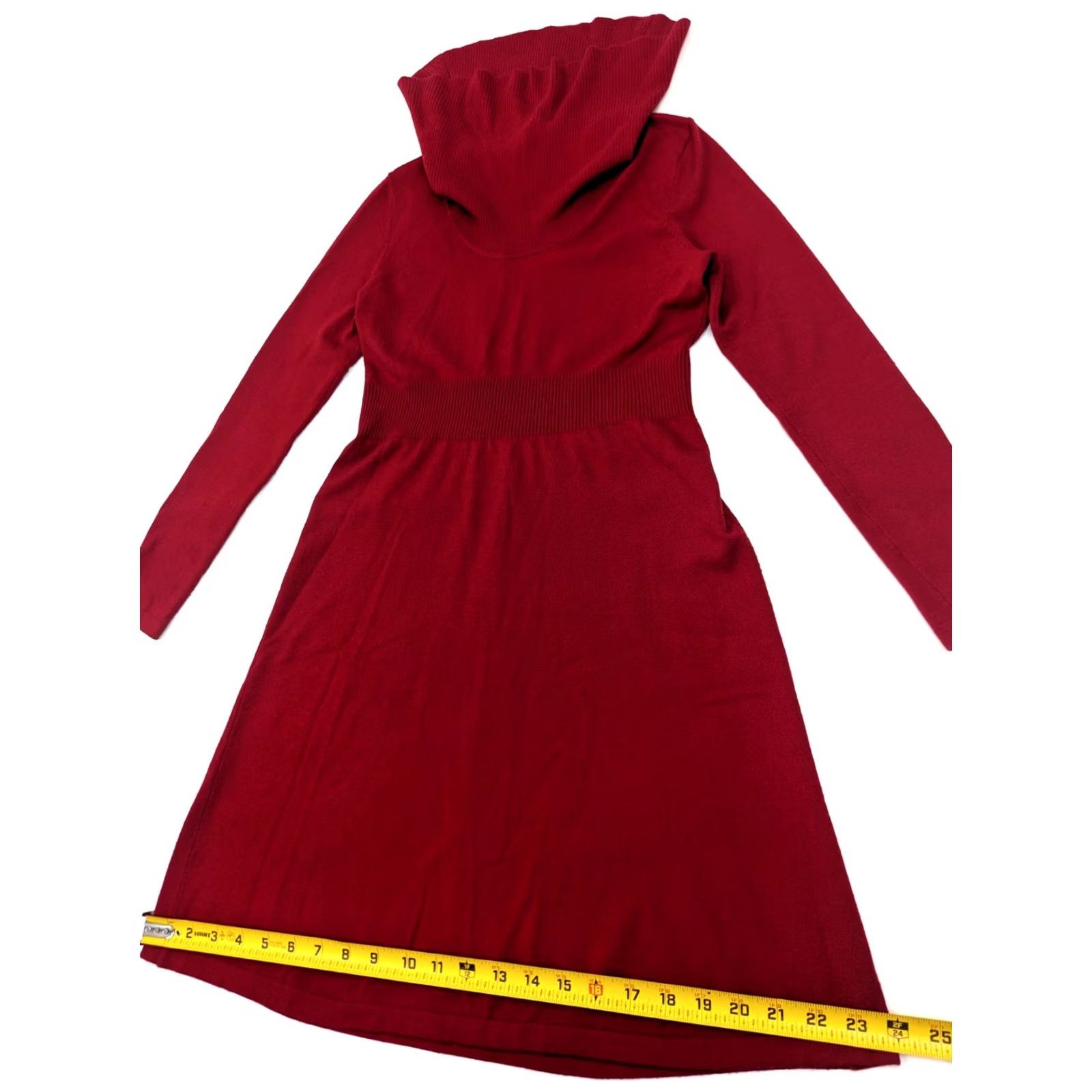 Talbots Talbots Merino Wool Turtleneck Sweater Dress Tunic Women S Petite Red Size S / US 4 / IT 40 - 2 Thumbnail