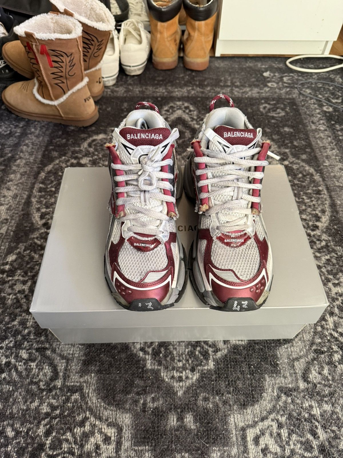 Balenciaga Balenciaga Runners Burgundy Size US 10 / EU 43 - 2 Thumbnail