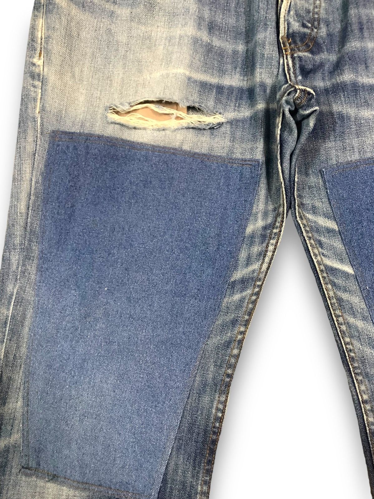 L.O.G.G. Y2K L.O.G.G. Double Knees Patches Loose Distressed Jeans Size US 35 - 6 Thumbnail