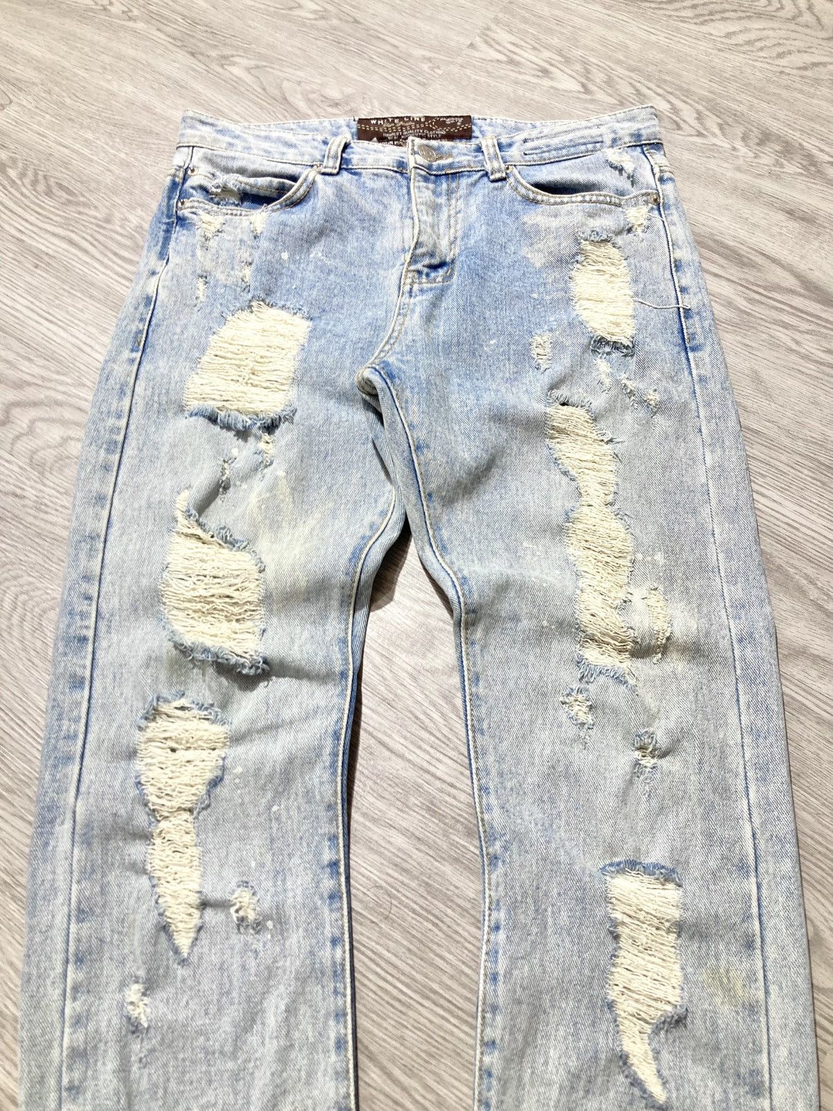 If Six Was Nine 2000s Idun Distressed Ripped Denim Blue Jeans Lgb Punk Style Size US 30 / EU 46 - 4 Thumbnail